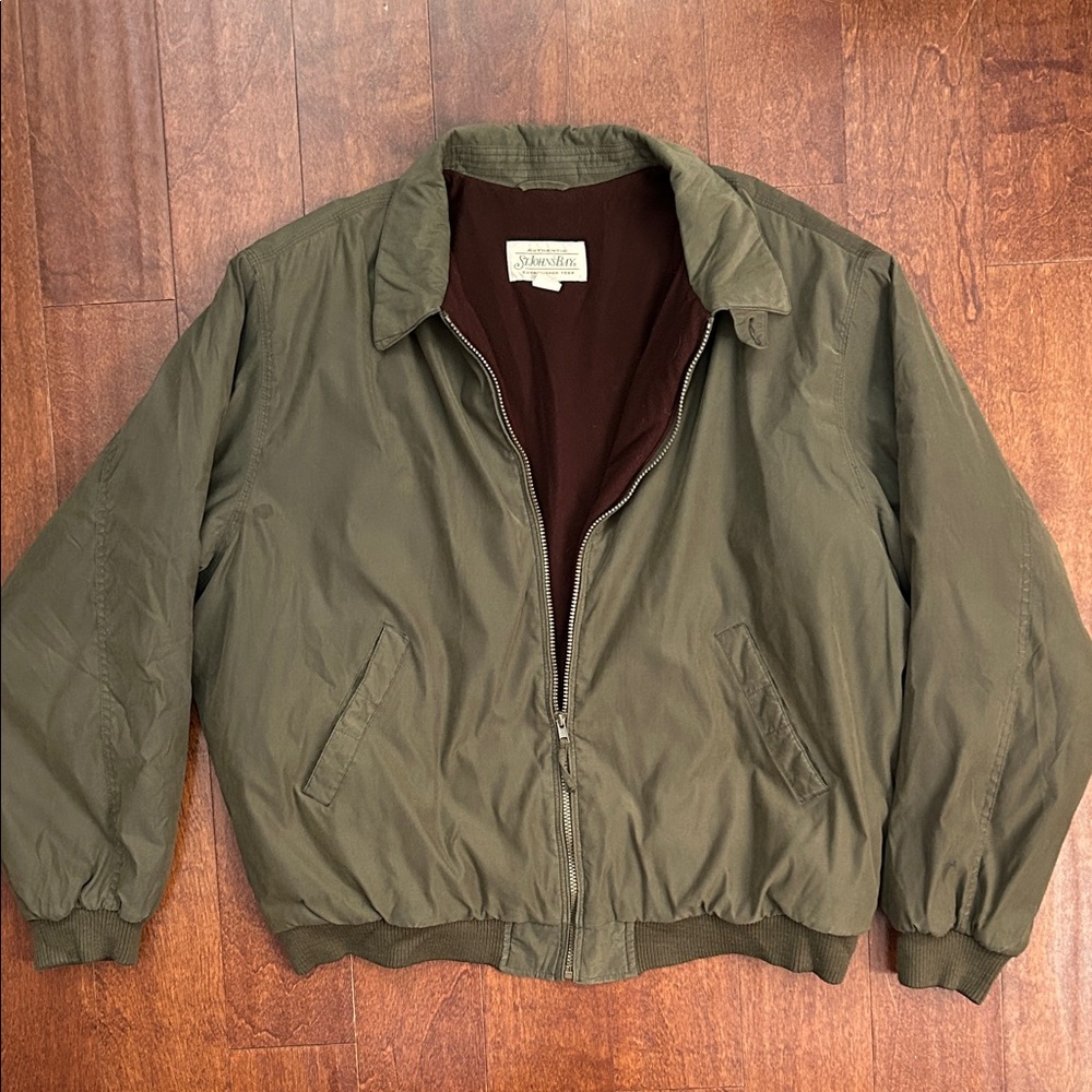 St. John’s Bay Khaki Bomber Jacket with Fleece Lining, Size XXL